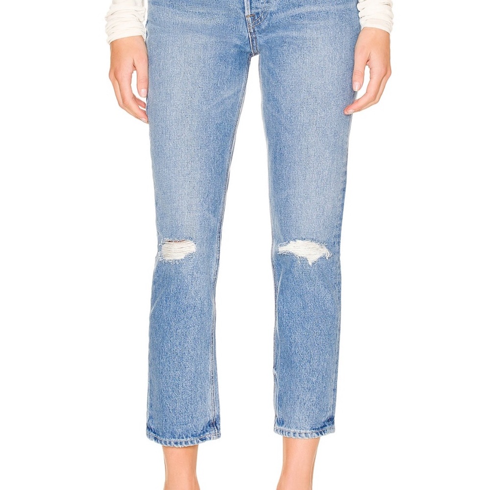 GRLFRND Carolina High Rise Straight Crop jeans